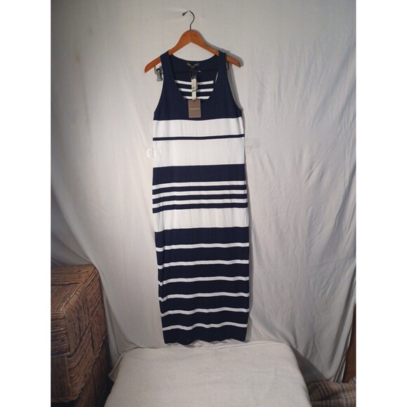TOMMY BAHAMAS navy‎ blue white Maxi Dress - Picture 1 of 7